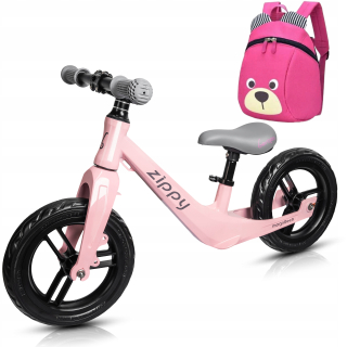 Bergen Zippy 12" balančný bicykel, ružová, sivá